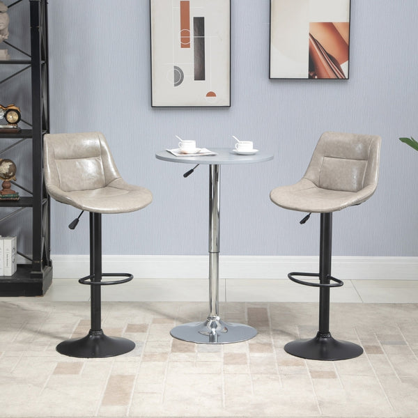 Set of 2 Swivel Bar Stools - Gray