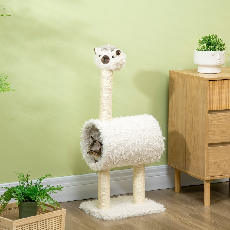 37.4" Alpaca-shaped Cat Tree - Cream