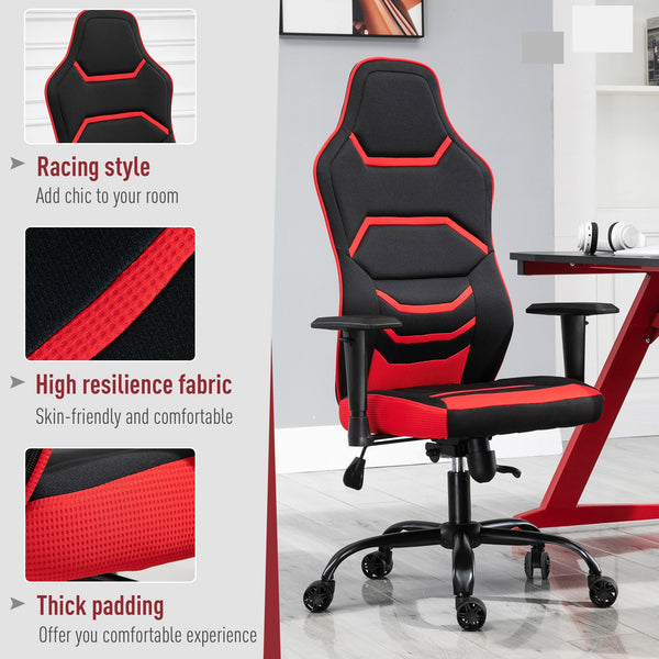 Adjustable High Back Gaming Home Office Chair - Red