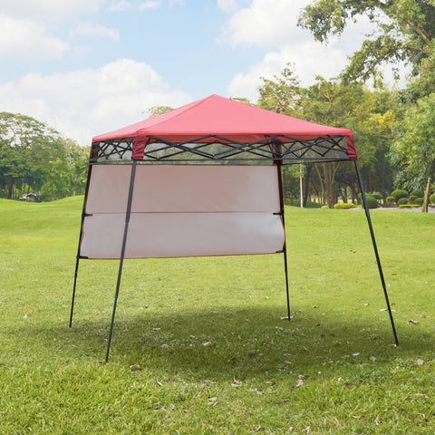 7x7 ft Outdoor Pop Up Party Tent with Adjustable Legs - Red
