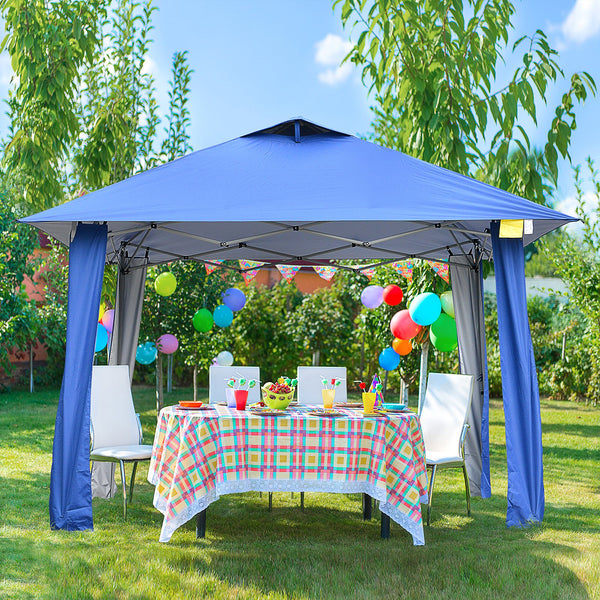 11x11 ft Outdoor Pop Up Party Tent with Carrying Bag - Blue