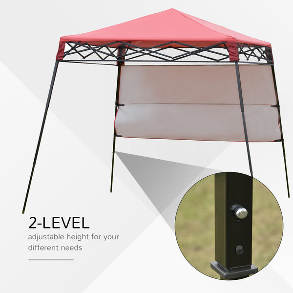 7x7 ft Outdoor Pop Up Party Tent with Adjustable Legs - Red