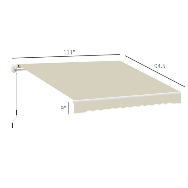 10' x 8' Retractable Awning Fabric Replacement - Cream White