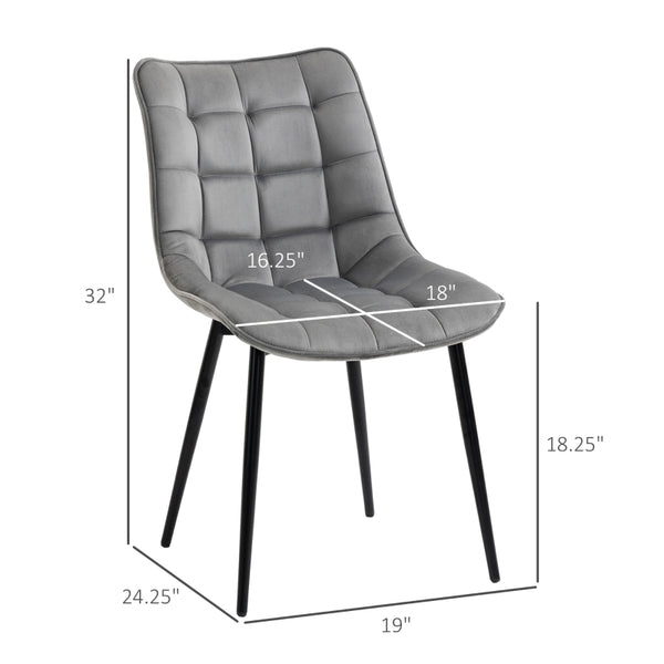 Upholstered Dining Lounge Chair - Gray