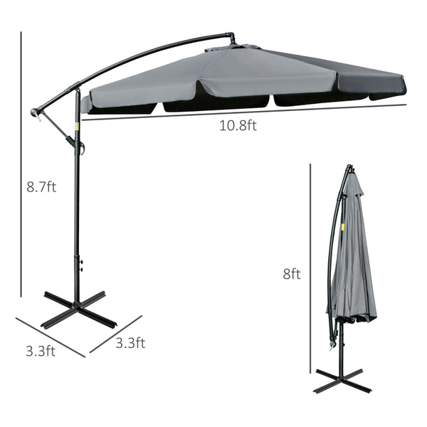 11 Ft. Offset Hanging Patio Umbrella - Dark Gray