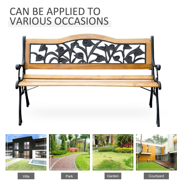 50" 2-Seater Garden Bench - Natural