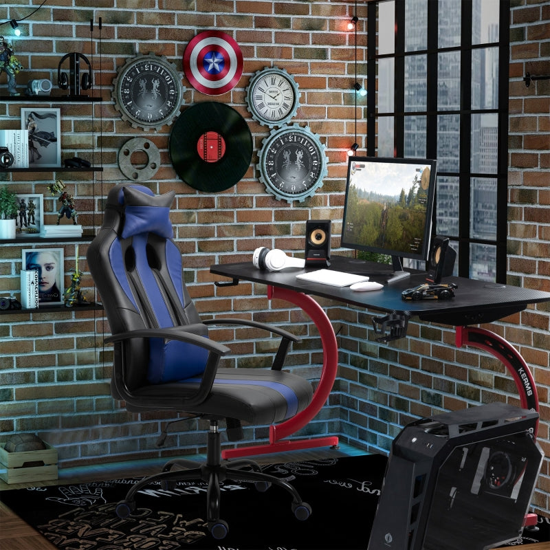 High Back Gaming Home Office Chair - Black and Blue