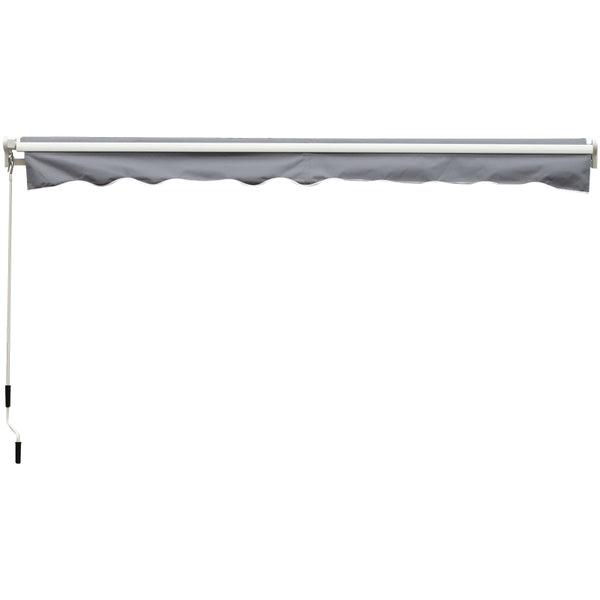 12' x 10' Outdoor Patio Retractable Window Awning - Gray