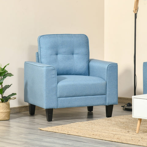 Button Tufted Accent Chair - Light blue