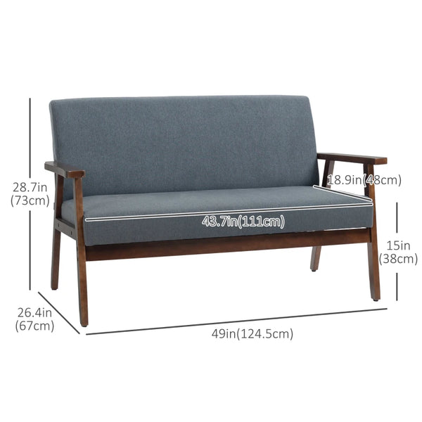Compact Loveseat Sofa Couch - Dark Grey