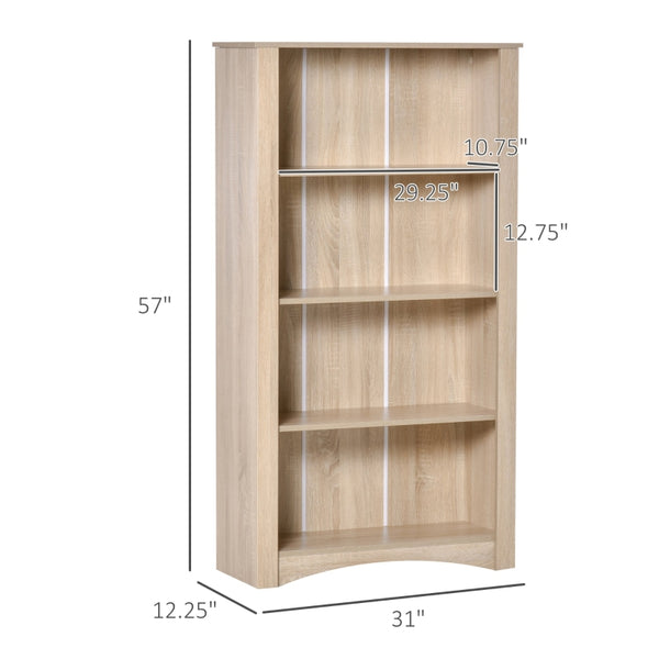 4-Tier Multi-Purpose Storage Cabinet - Oak