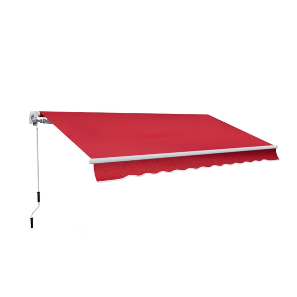 12' x 10' Outdoor Patio Retractable Window Awning - Wine Red