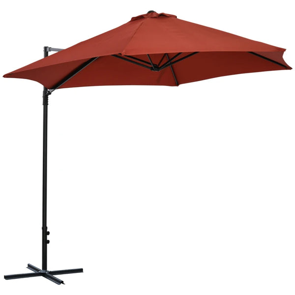 8.5ft Patio Offset Cantilever Umbrella - Wine Red