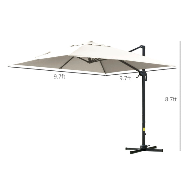 10ft. Rotatable Square Top Cantilever Umbrella - Cream