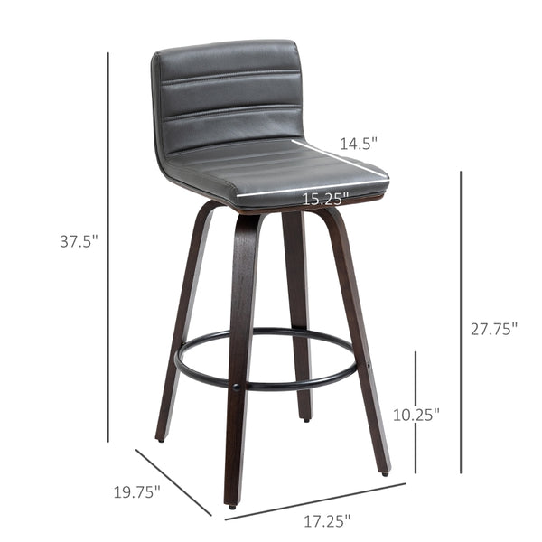 Set of 2 Swivel Bar stools - Gray