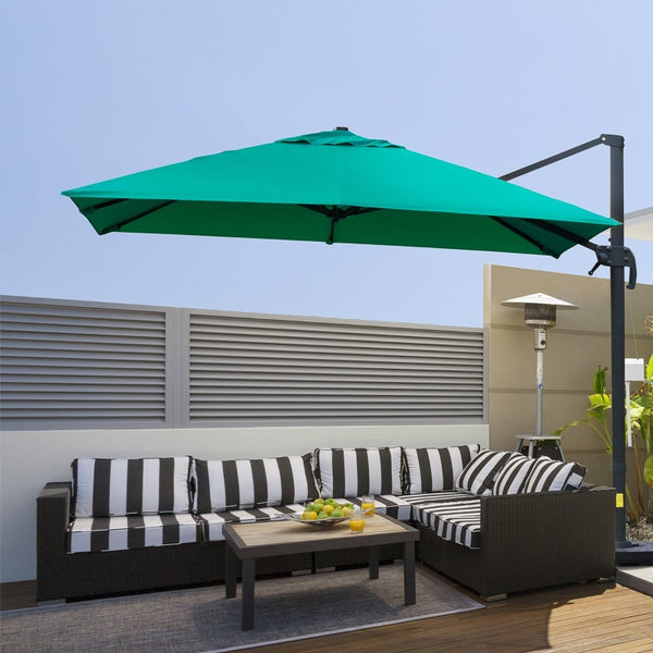 10ft. Rotatable Square Top Cantilever Umbrella - Green