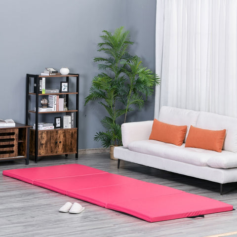 Folding Gym Exercise Yoga Mat (4 Panels) - Pink