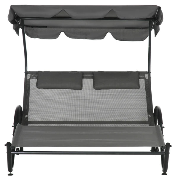 Outdoor Patio Chaise Lounge Chair - Dark Grey
