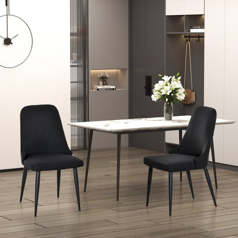 2pc Modern Dining Chair Set - Black
