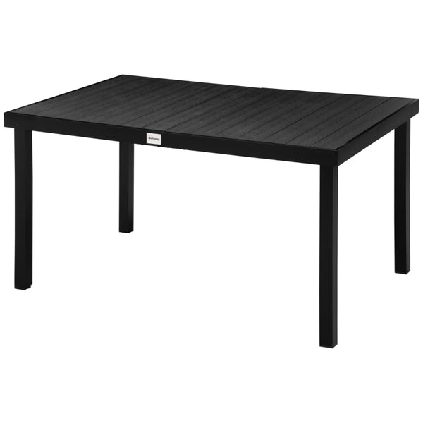 Outdoor Patio Dining Table for 6 - Black