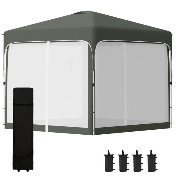 10' x 10' Height Adjustable Pop Up Tent - Grey