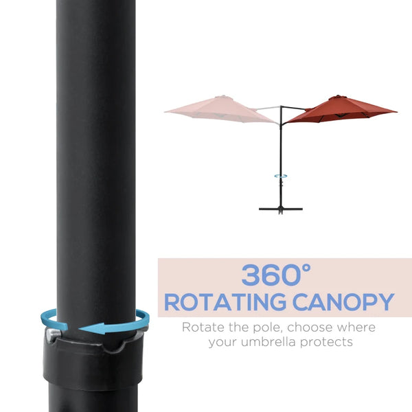 8.5ft Patio Offset Cantilever Umbrella - Wine Red