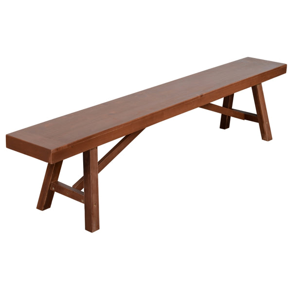 79" Patio Wooden Picnic Bench - Brown