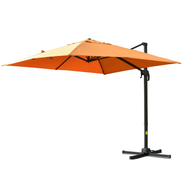 10ft. Rotatable Square Top Cantilever Umbrella - Orange