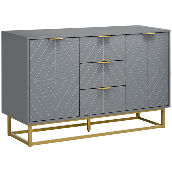 3-Drawer Modern Sideboard Storage Cabinet - Gray