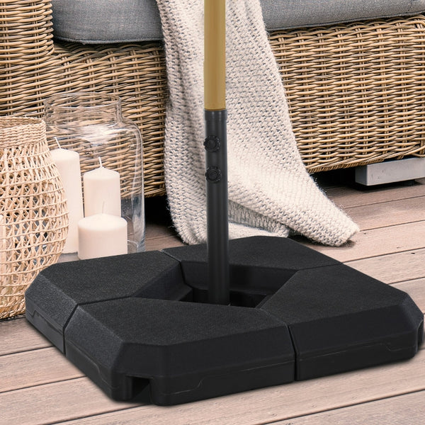 2" Fitting Poles and Steel Base Umbrella Stand - Black