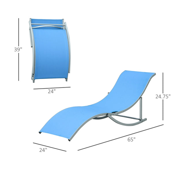 Set of 2 S-shaped Foldable Lounge Chair - Blue