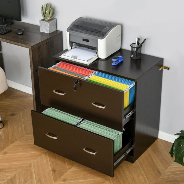 2-Drawer File Cabinet with Lock - Espresso