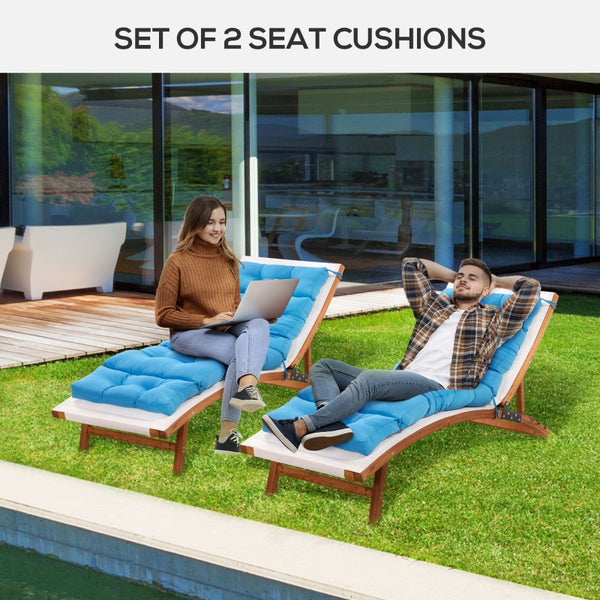 72" x 22" Set of 2 Outdoor Lounge Cushions - Blue