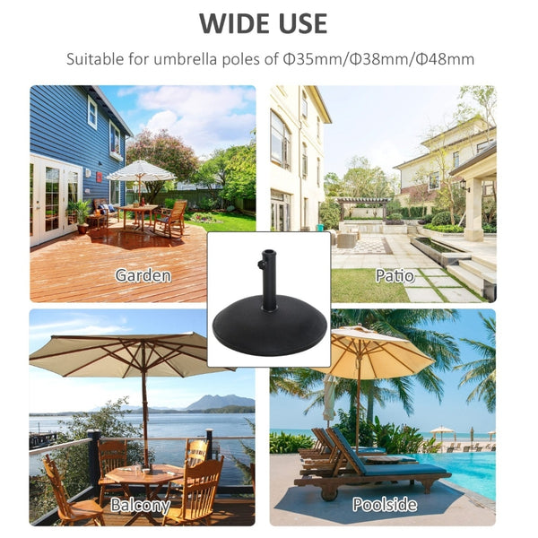 Umbrella Base Stand for Garden Patio - Concrete - Round - Black