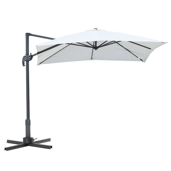 8‘x8’ Square Patio Offset Hanging Cantilever Umbrella - Cream