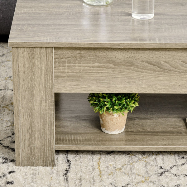 Lift Top Coffee Table with Hidden Storage - Gray