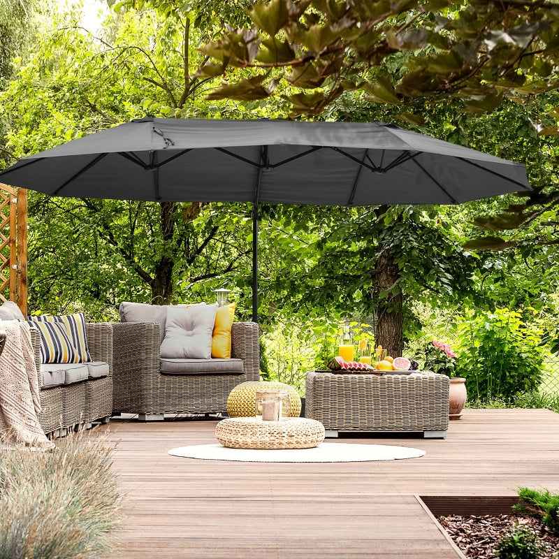 Outdoor Double Sided Patio Umbrella – Gray