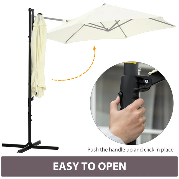 8.5ft Hanging Patio Offset Cantilever Umbrella - Beige