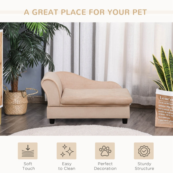 Chaise Lounge Pet Bed - Beige