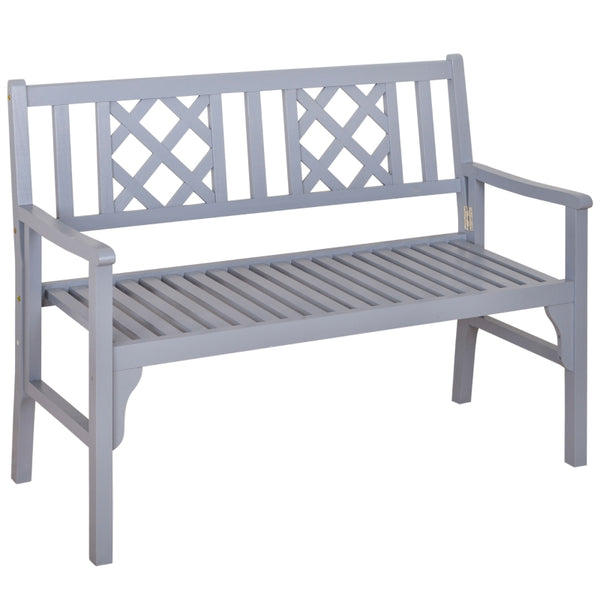 2-Seater Foldable Garden Bench - Gray
