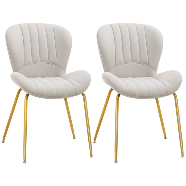 Dining Chairs Set of 2 - Cream White