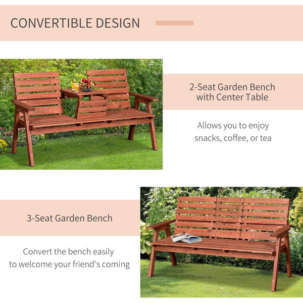 3-Seater Garden Bench - Orange