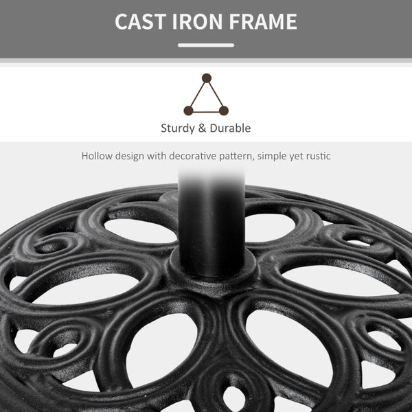 Round Cast Iron Umbrella Base - Black