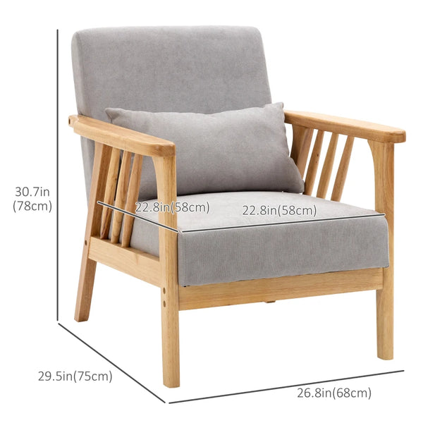 Upholstered Lounge Chair - Gray