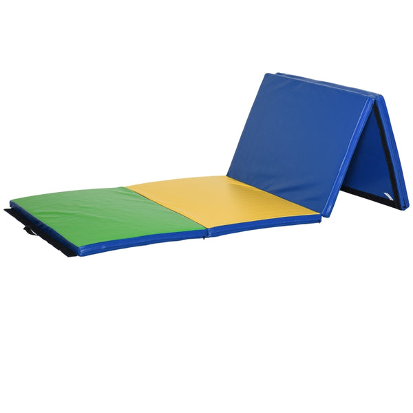 Folding Gym Exercise Yoga Mat (4 Panels) - Multi Colour
