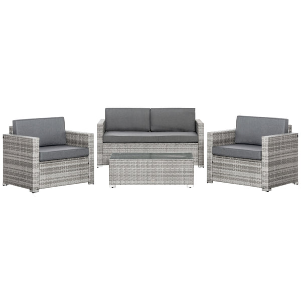 4pc Wicker Patio Sofa Set - Mixed Gray