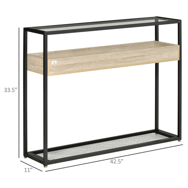 Industrial Narrow Console Table - Black