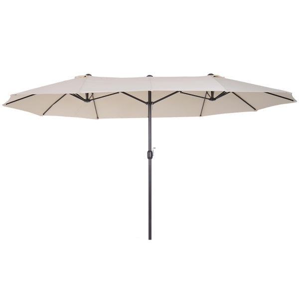 15' Double-Sided Outdoor Patio Umbrella Parasol - Beige