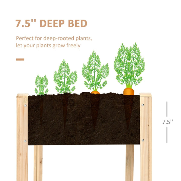 46'' x 24'' Elevated Wood Planter Box - Natural
