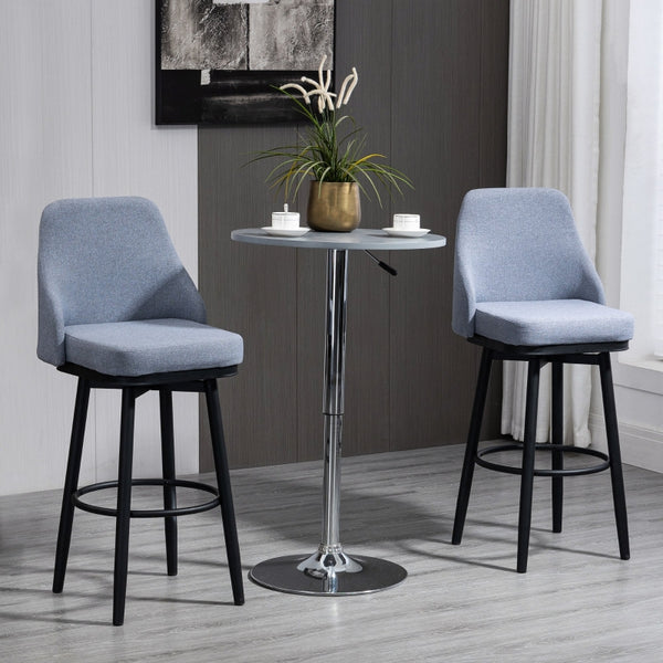 2 Modern 360° Swivel Barstools - Light Gray